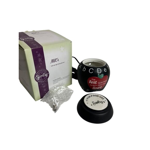 Scentsy Mid-Size Scentsy Warmer "The Best Teachers Teach From The Heart" ABC - Picture 7 of 10